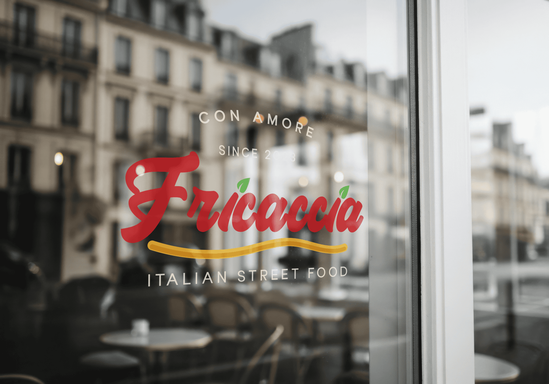 Message or Logo on Bar Window Mockup
